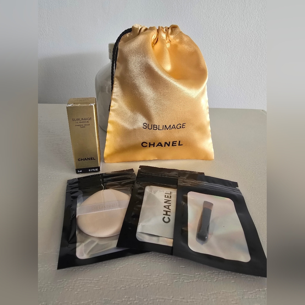Chanel Sublimage Skincare Set with Gold Pouch